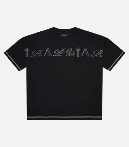 Trapstar Camiseta Patchwork Script Schwarz (2)