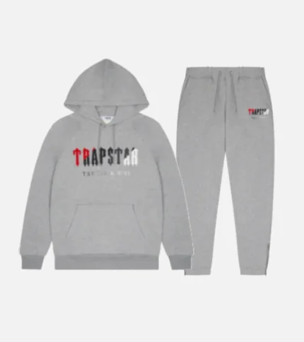 Trapstar Chenille Decoded Tracksuit GrauRot (3)